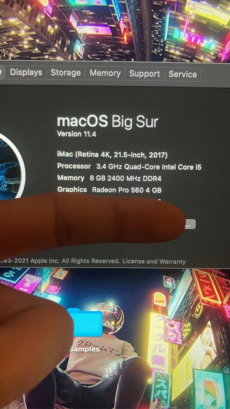 Mac 21.5 2017 4K Screen