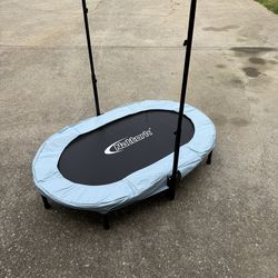 Nattork Indoor Trampoline for Kids with Adjustable Handle Exercise Trampoline Foldable for Adults Max Load 250 LBS Rebounder Trampoline for Two