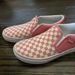 Pink Checkered Slip On Vans