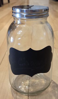 Mason Jar Bank with Chalk Label