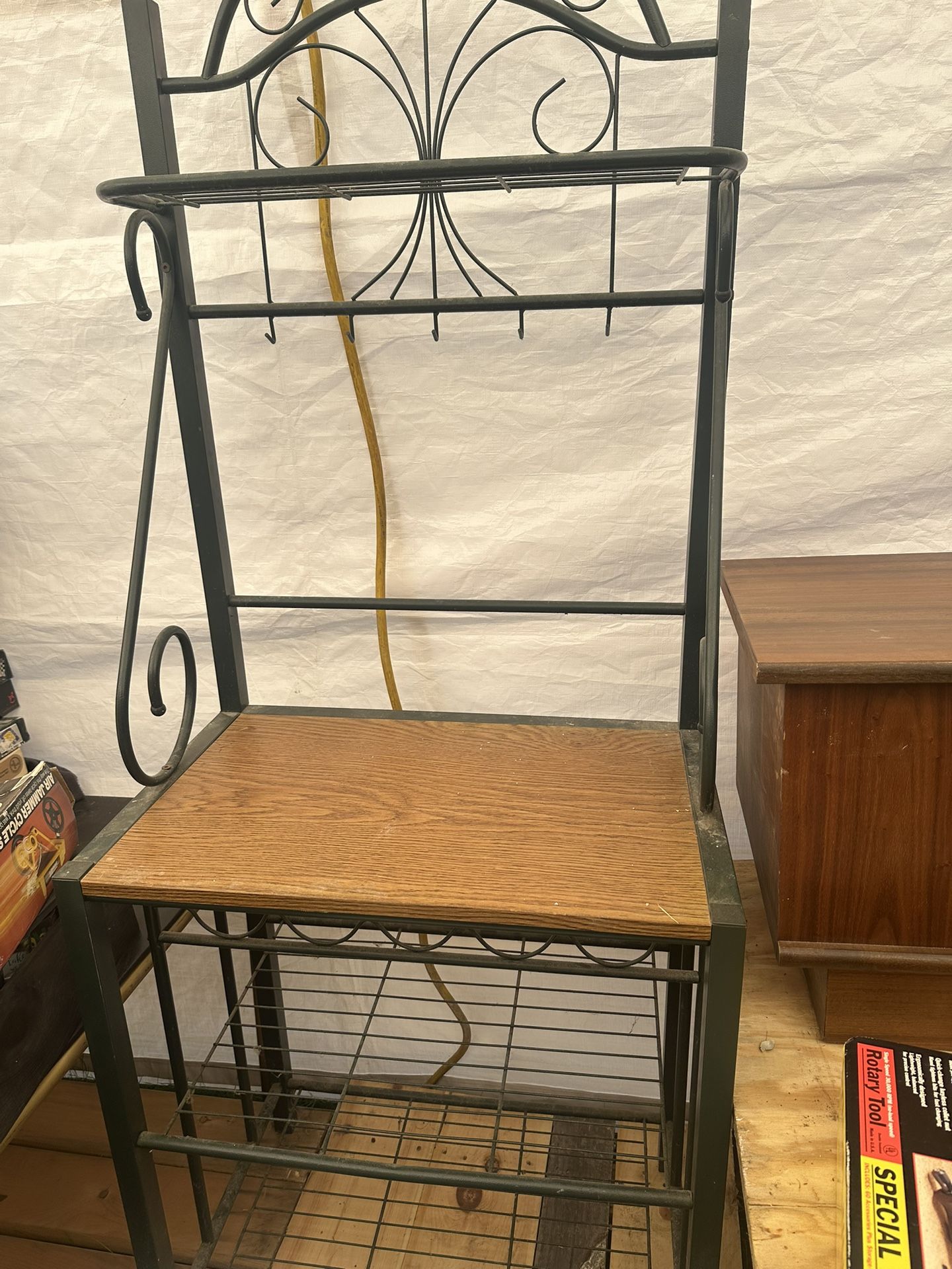 Metal N Wood Bakers Rack
