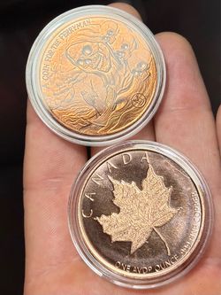 Sweet 🔥!! (2)  Bullion: 1 oz Artistic Copper Rounds !
