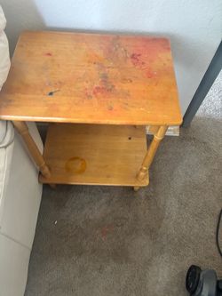Wood Two-Tier Side Table