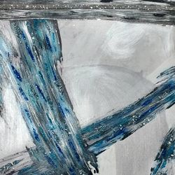 Rhinestone Bling Glass Art Canvas