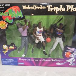 Space Jam Michael Jordan Triple Play Figure Set Playmates 1996 Sealed NIB