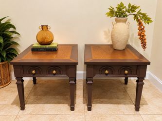 Vintage Lane Side Tables / Nightstands / Pair / Solid wood
