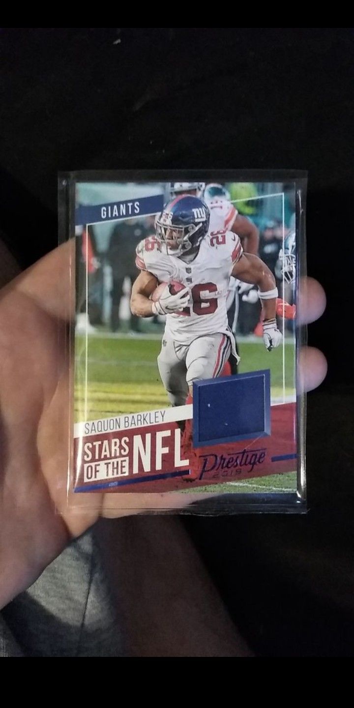 New York Giants Saquon Barkley Jersey Patch Card