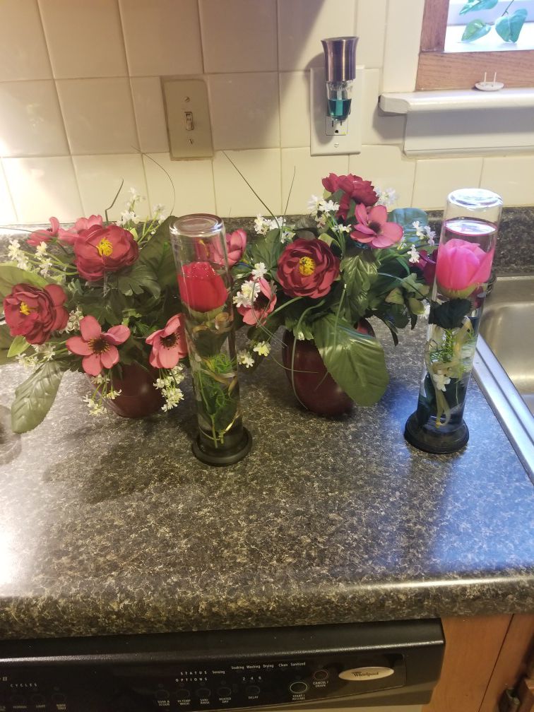 Glass floral vase sets