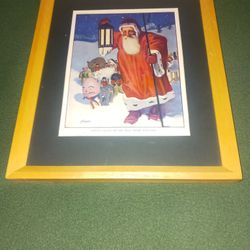 Santa Claus on his way from Toyland Vintage Print. 