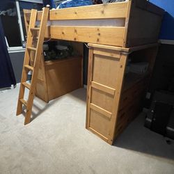 AFW Wood Loft Bed + Dresser 