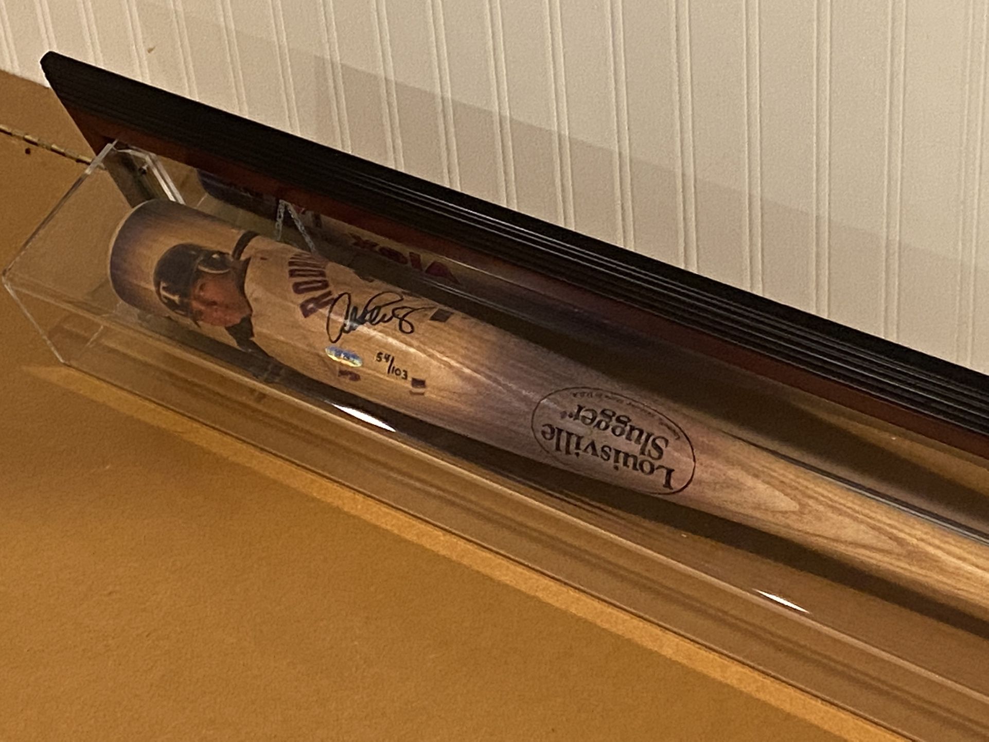 Alex Rodriguez Autograph Screen Bat LE 54/103 With Display Case
