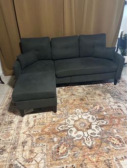 Dark Gray Sectional Sofa with Chaise