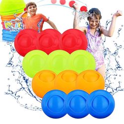 Brandnew Water Balls 12 Pack Reusable Quick Fill Water Balloons Bombs Splash Soaker Ball Summer Outdoor Indoor Water Fight Toy for Kids Backyard Pool 