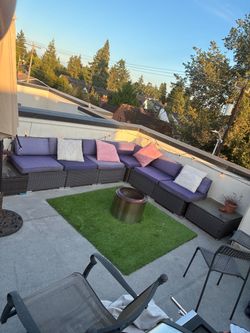 Outdoor couch and side tables