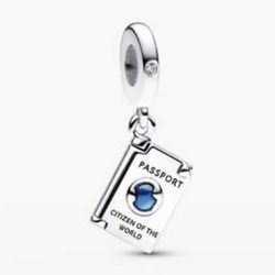 Original Pandora Charm With Box - Passport  Retails for $70 at the store .