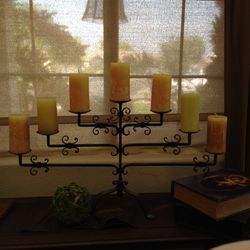 Large wrought iron candle holder