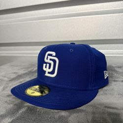 San Diego Padres New Era Fitted Cap 59Fifty Royal Blue Size 8