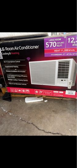 12,200 BTU 230/208-Volt Window Air Conditioner Unit Cools 570 sq. ft. w/ Heater, Wi-Fi Enabled and Dehumidifier in White