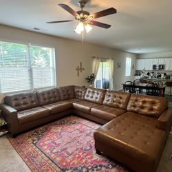 Modern Faux Leather 4-Piece Sectional Sofa