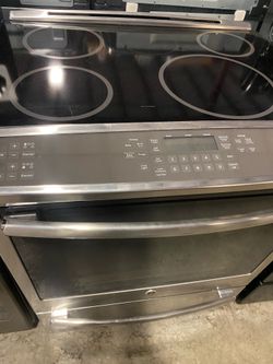 GE GLASS TOP SLIDE IN ELECTRIC STOVE