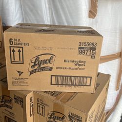 6 Lysol Disinfectant Wipes 