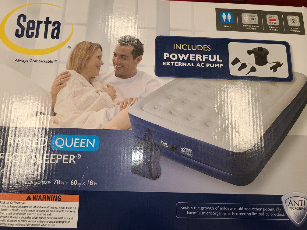 Queen air mattress with pump