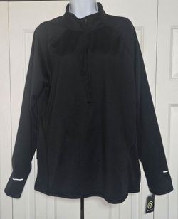 Champion XL Women's Black 1/4 Zip Pullover Running Jacket Reflective NWT