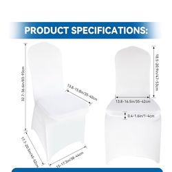 100 White chair covers (new)