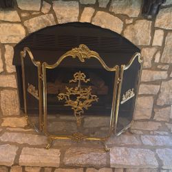 Possibly Brass? Antique Fireplace Shield 