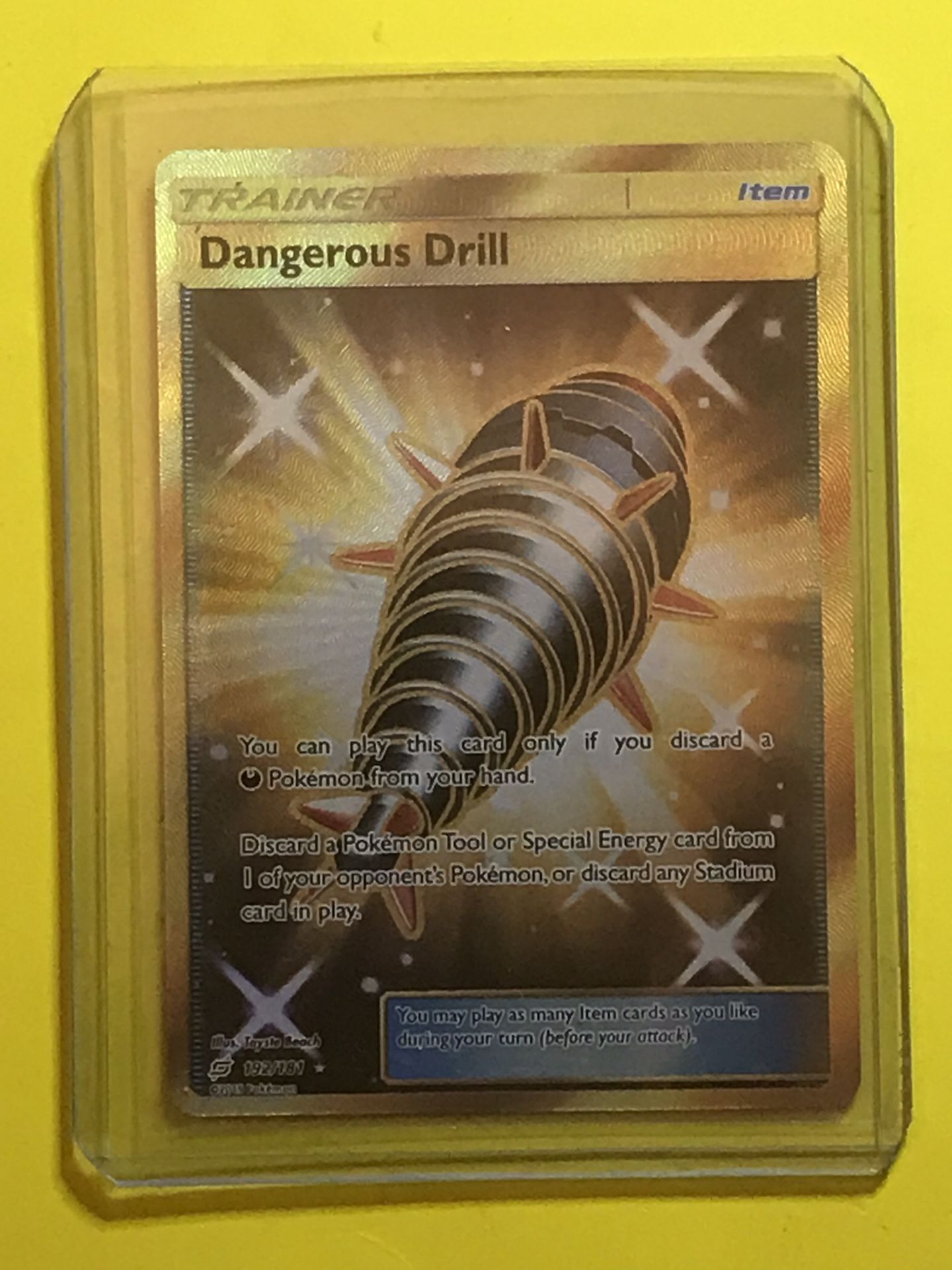 Dangerous Drill 192/181 Secret Rare Pokemon TCG Team Up Near Mint