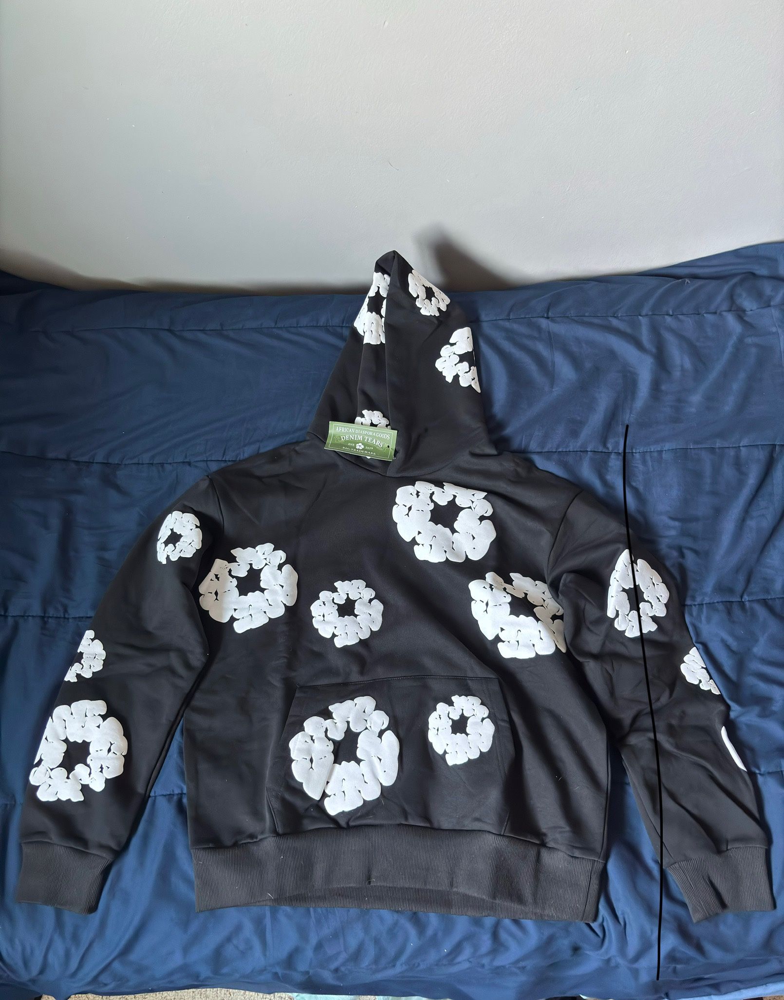 Denim tears cotton hoodie - Black and white