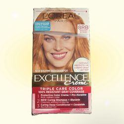 L’Oréal Excellence Triple Care Hair Color – 8RB Reddish Blonde – NEW