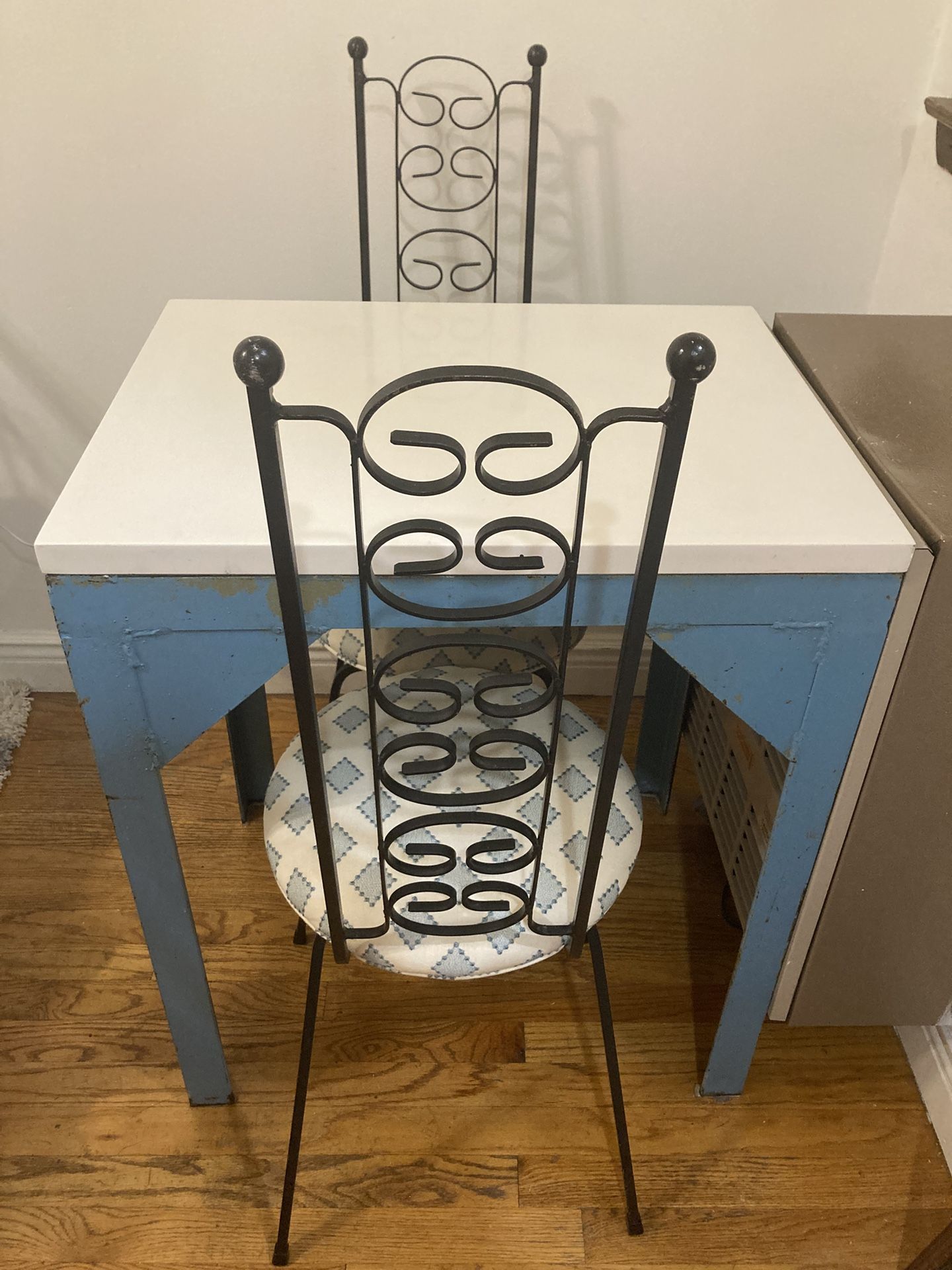 Marble Kitchen Table And Two Chairs - Adorable