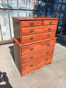 Vintage 7-drawer tallboy dresser