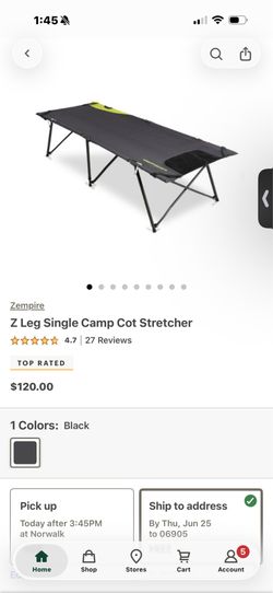 Camp Cot- Zempire Z leg single camp cot