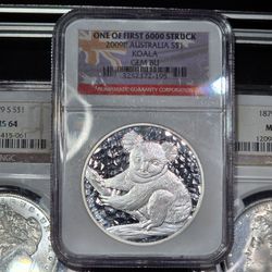2009 1oz .999 Fine Silver Australian Koala NGC Gem BU 1 of first 6K coins!