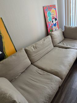 Beige Fabric Sectional Sofa