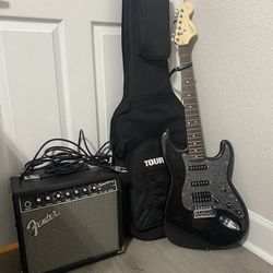 Black Fender Electric Guitar