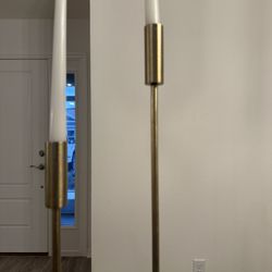 2-Modern Brushed Gold Candle Sticks