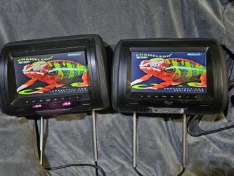 2 - TWO- CHAMELEON CLD-703 7"  Player Headrest Monitors with Disc Players
