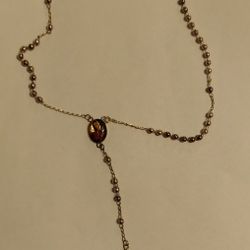 La Morenita Virgen de Guadalupe Rosary Necklace Fine Silver 925 Mexico #4-74