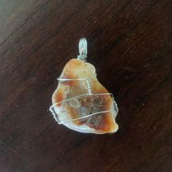 Fire Agate Wire Wrapped pendant 