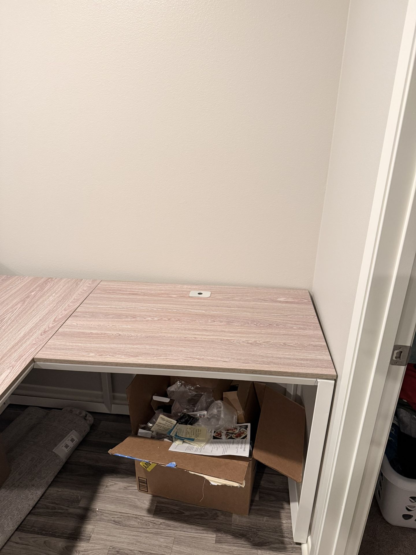 L-shaped Desk With Cord Holder