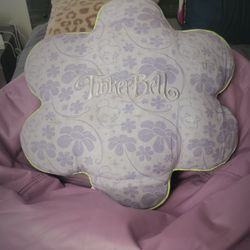 Child's purple bean bag, Disney Tinkerbell pillow.