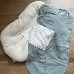 SnuggleMe Organic Baby Lounger, Covers, & Puddle Pad
