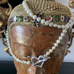  Sterling Silver Heart Toggle And Freshwater Pearl Necklace 