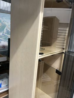 3 Section Display Case With Glass Shelves