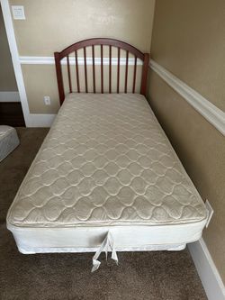 Bed Frame with Headboard and Mattress