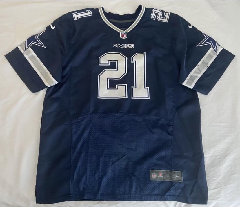 Mens NIKE Dallas Cowboys NFL Football Ezekiel Elliott 21 Blue Stitched Jersey Sz 52 L/Large