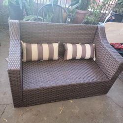 Wicket Style Patio Love Seat